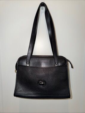 Dooney & Bourke Vintage All Weather Black Leather Shoulder Bag made in the USA